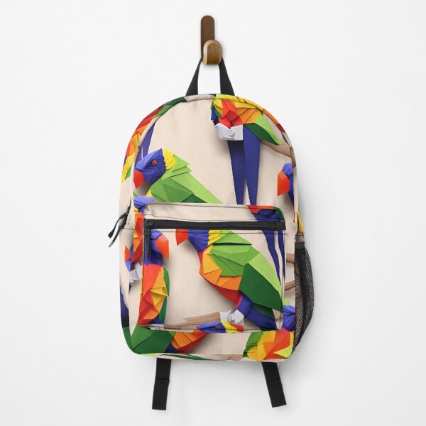 Item preview, Origami Art - Vibrant Beauty: Rainbow Lorikeet Perched on a Sunlit Branch designed and sold by ArtfulFolds.
