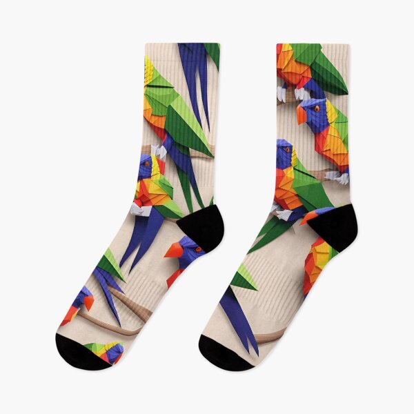 Item preview, Origami Art - Vibrant Beauty: Rainbow Lorikeet Perched on a Sunlit Branch designed and sold by ArtfulFolds.