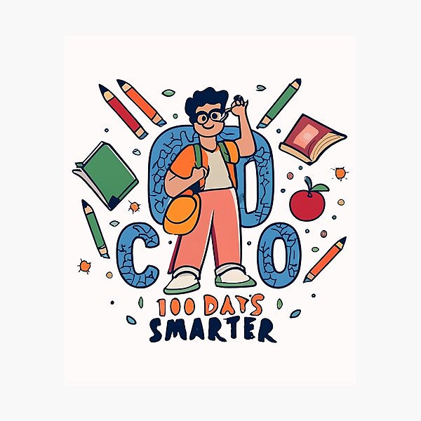 Item preview, 100th Day Of School Teacher 100 Days Smarter cute tee designed and sold by DigiClicksStore.