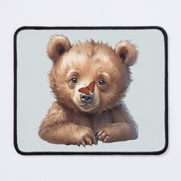 Item preview, Baby brown bear with orange butterfly on nose designed and sold by LittleGnomad.