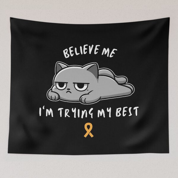 Item preview, COPD Warrior Cat With Awareness Ribbon designed and sold by CrystalCrush.