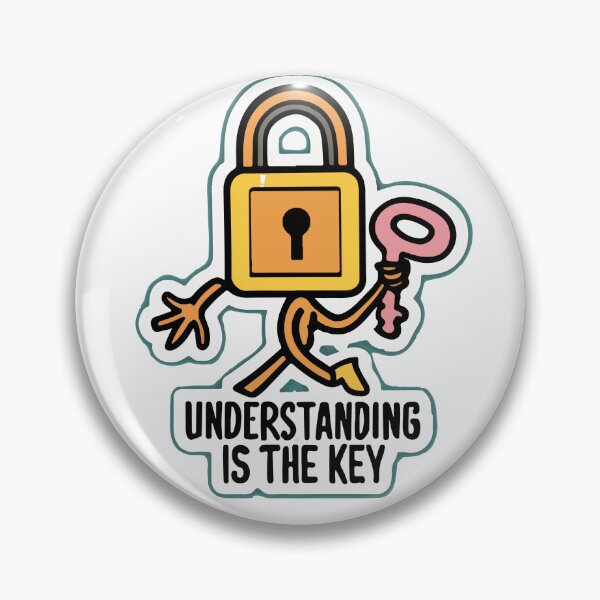 Item preview, Cartoon Lock and Key Human Figure - 'Understanding is the Key' designed and sold by NiftyWrx.