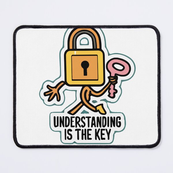 Item preview, Cartoon Lock and Key Human Figure - 'Understanding is the Key' designed and sold by NiftyWrx.