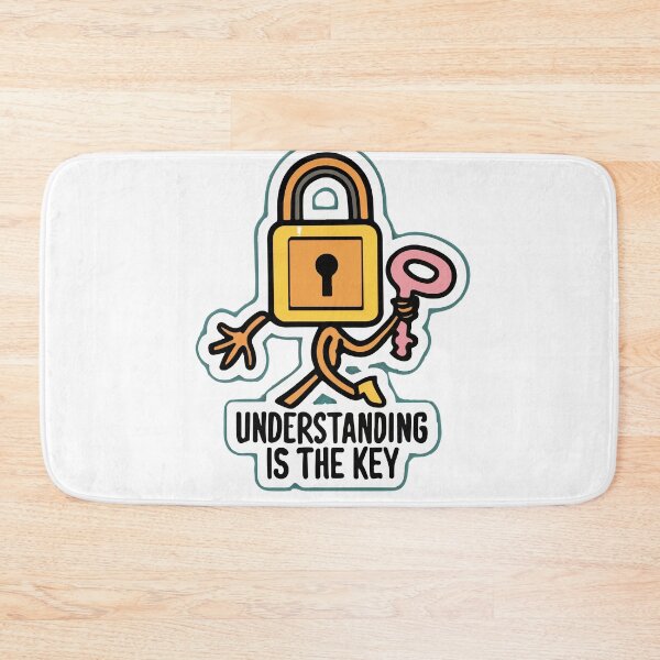 Item preview, Cartoon Lock and Key Human Figure - 'Understanding is the Key' designed and sold by NiftyWrx.