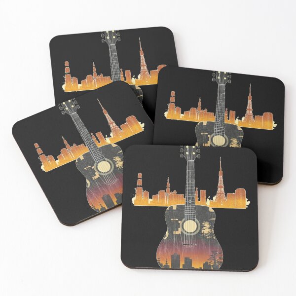 Item preview, Guitar on the background of the city designed and sold by rafal12345.