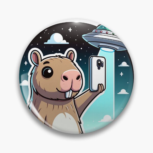 Item preview, Capybara Selfie with UFOs designed and sold by Master-Print.