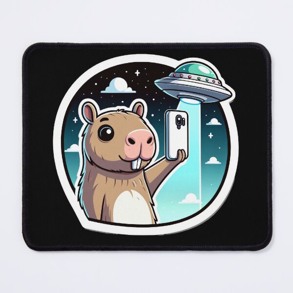 Item preview, Capybara Selfie with UFOs designed and sold by Master-Print.
