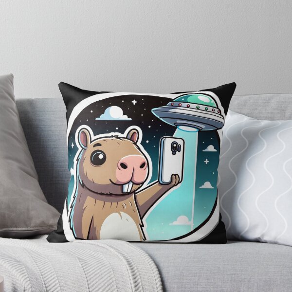 Item preview, Capybara Selfie with UFOs designed and sold by Master-Print.