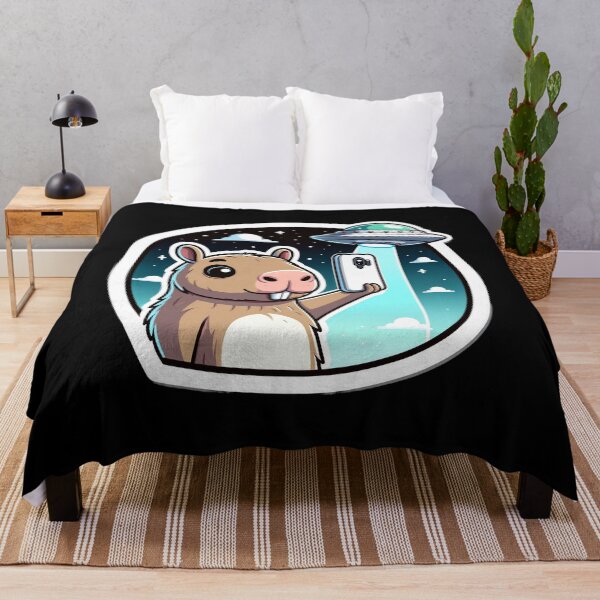 Item preview, Capybara Selfie with UFOs designed and sold by Master-Print.