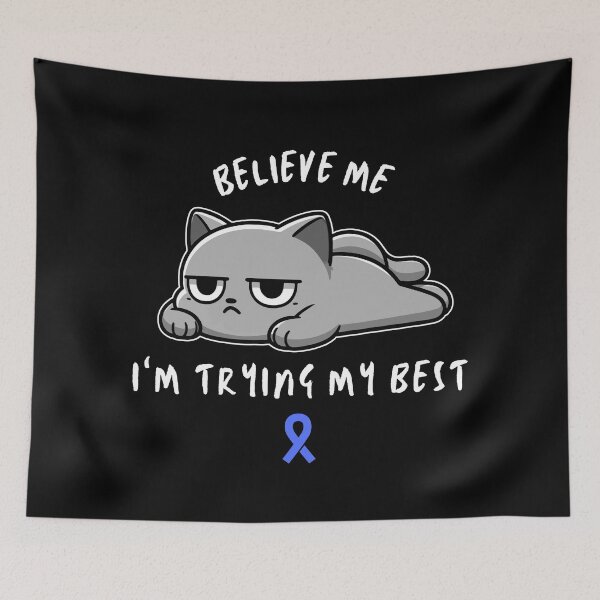 Item preview, CFS Warrior Cat With Awareness Ribbon designed and sold by CrystalCrush.