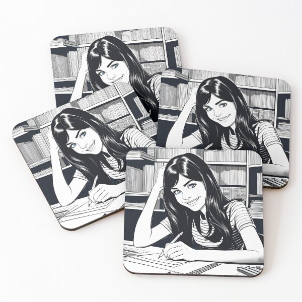 Item preview, Blue-eyed teenage writer designed and sold by JulieMezuaAutriceImagesIntérieuresViaIA.