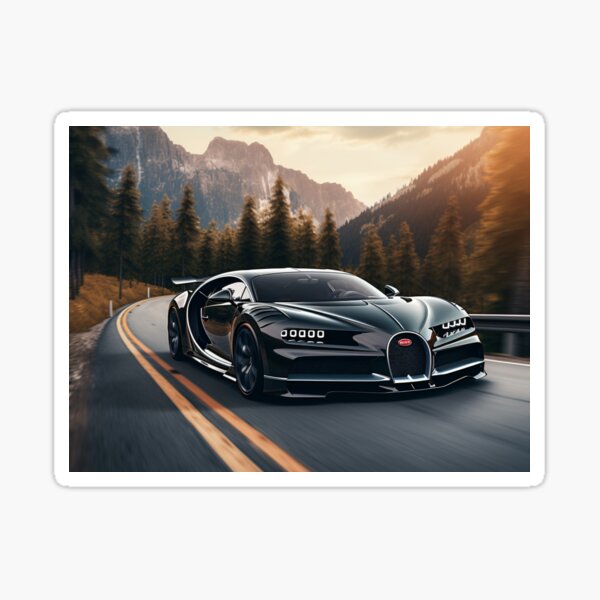 Bugatti Chiron racing on a winding mountain road