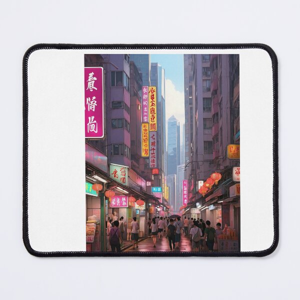 Item preview, Neon Whispers: Dusk on Hong Kong Streets designed and sold by ArtComixHaven.