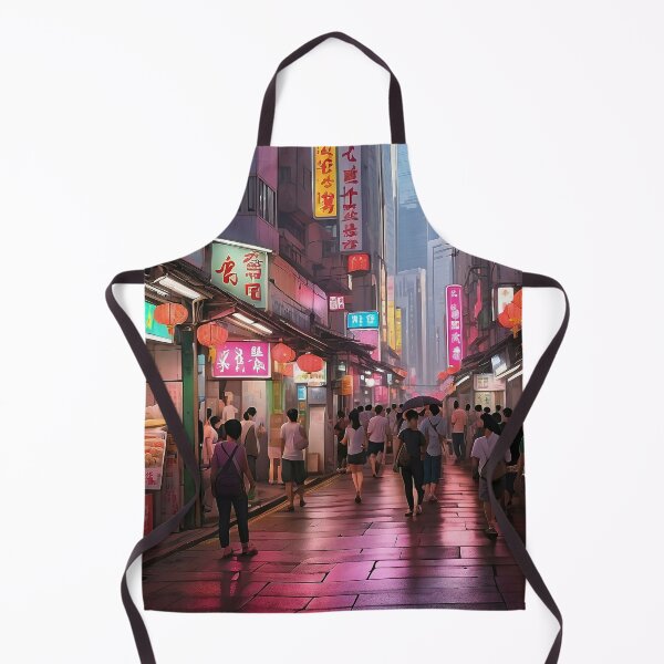 Item preview, Neon Whispers: Dusk on Hong Kong Streets designed and sold by ArtComixHaven.