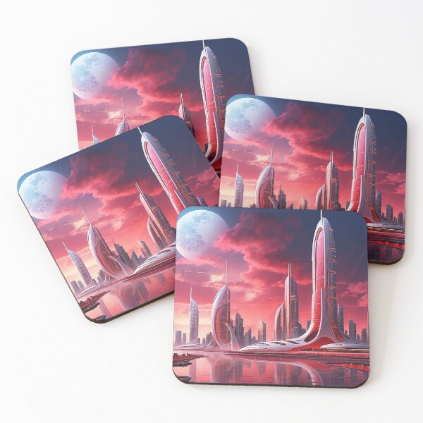 Item preview, futuristic photo of the future city of Chicago 3000 v4 designed and sold by Colorful-Worlds.
