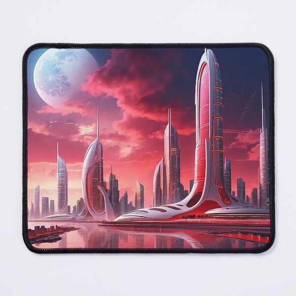 Item preview, futuristic photo of the future city of Chicago 3000 v4 designed and sold by Colorful-Worlds.