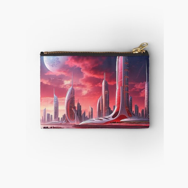 Item preview, futuristic photo of the future city of Chicago 3000 v4 designed and sold by Colorful-Worlds.