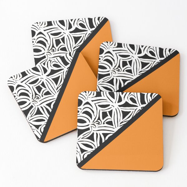 Item preview, Orange and the pattern bisected by black designed and sold by CushyNest.