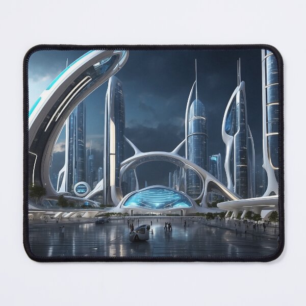 Item preview, futuristic photo of the future city of Chicago 3000 v5 designed and sold by Colorful-Worlds.