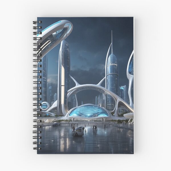 Item preview, futuristic photo of the future city of Chicago 3000 v5 designed and sold by Colorful-Worlds.
