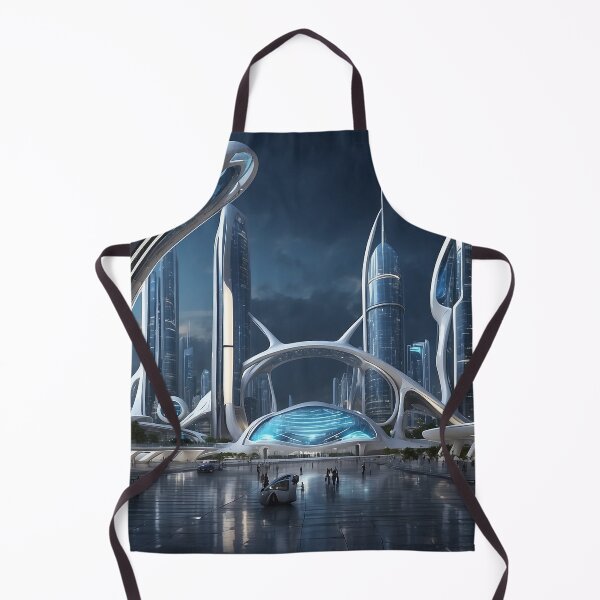 Item preview, futuristic photo of the future city of Chicago 3000 v5 designed and sold by Colorful-Worlds.