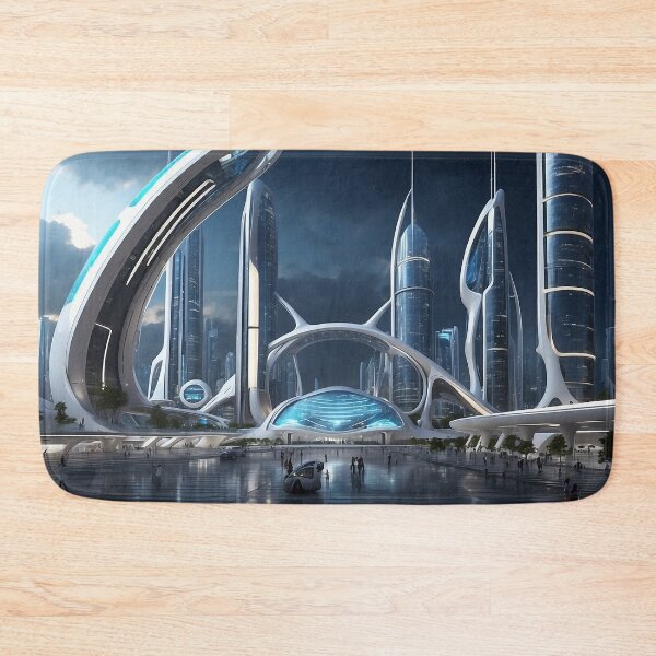 Item preview, futuristic photo of the future city of Chicago 3000 v5 designed and sold by Colorful-Worlds.