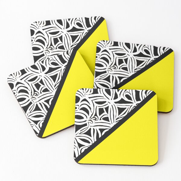 Item preview, Yellow and the pattern bisected by black designed and sold by CushyNest.