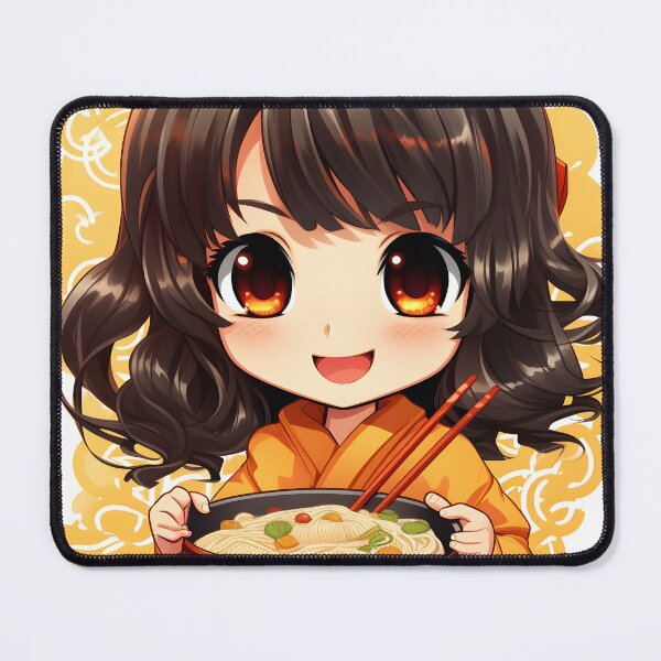 Item preview, Kawaii Anime Girl with Retro Style and Delicious Ramen Noodles designed and sold by Shirtastically.