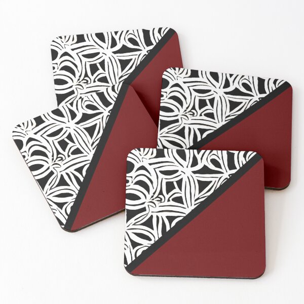 Item preview, Maroon and the pattern bisected by black designed and sold by CushyNest.