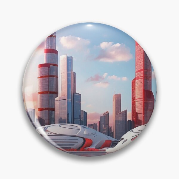 Item preview, futuristic photo of the future city of Chicago 3000 v6 designed and sold by Colorful-Worlds.