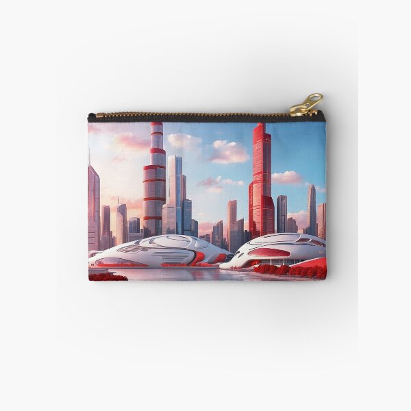 Item preview, futuristic photo of the future city of Chicago 3000 v6 designed and sold by Colorful-Worlds.