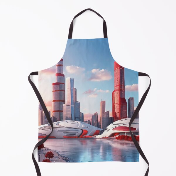 Item preview, futuristic photo of the future city of Chicago 3000 v6 designed and sold by Colorful-Worlds.