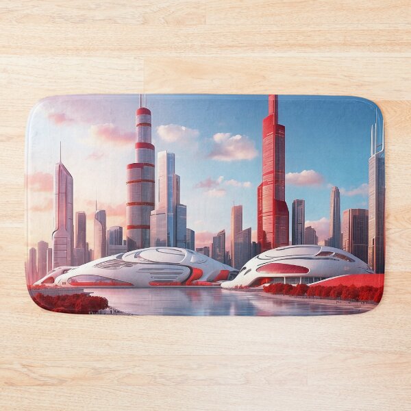 Item preview, futuristic photo of the future city of Chicago 3000 v6 designed and sold by Colorful-Worlds.