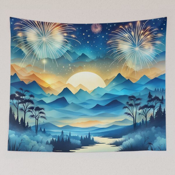 Item preview, Happy New Year Blue 01 designed and sold by Cilea Sabie.