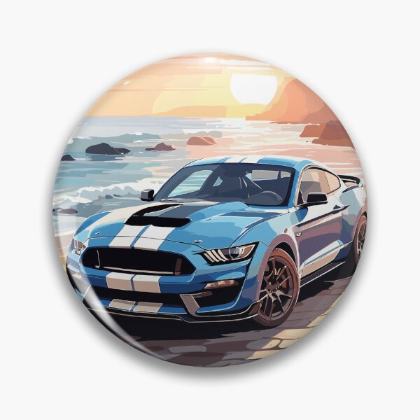 Item preview, Modern American GT 500 Muscle Car Blue and White Poster designed and sold by VenZolic.
