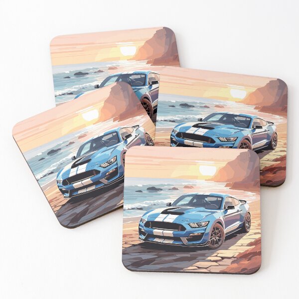 Item preview, Modern American GT 500 Muscle Car Blue and White Poster designed and sold by VenZolic.