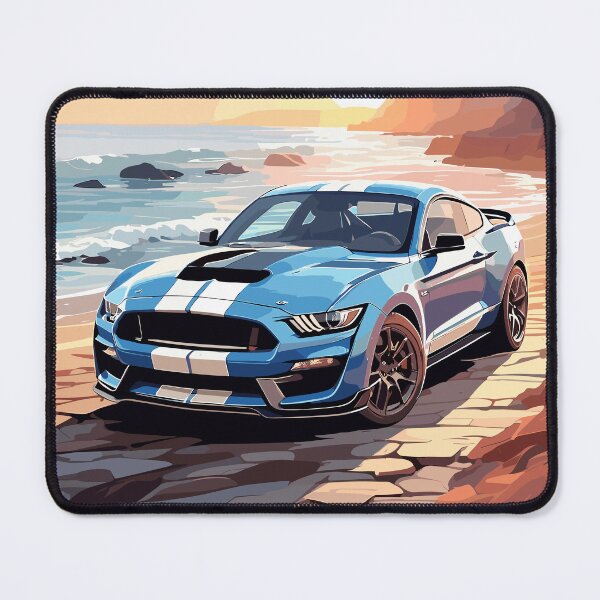Item preview, Modern American GT 500 Muscle Car Blue and White Poster designed and sold by VenZolic.