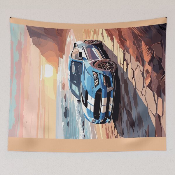 Item preview, Modern American GT 500 Muscle Car Blue and White Poster designed and sold by VenZolic.