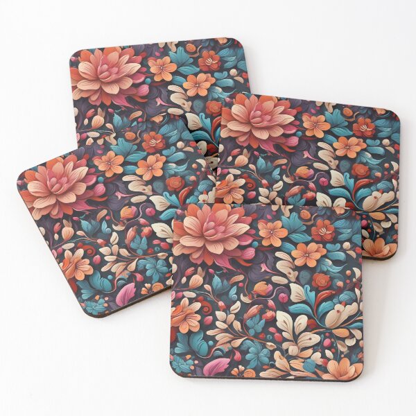 Item preview, Floral pattern with bold colors designed and sold by CreativeSparkzz.
