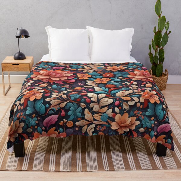 Item preview, Floral pattern with bold colors designed and sold by CreativeSparkzz.