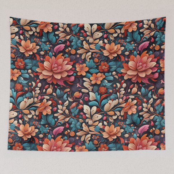 Item preview, Floral pattern with bold colors designed and sold by CreativeSparkzz.