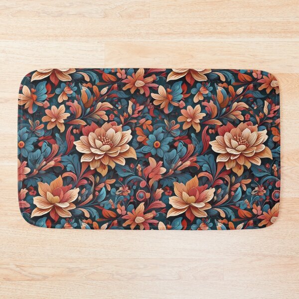 Item preview, Floral pattern with turquoise designed and sold by CreativeSparkzz.