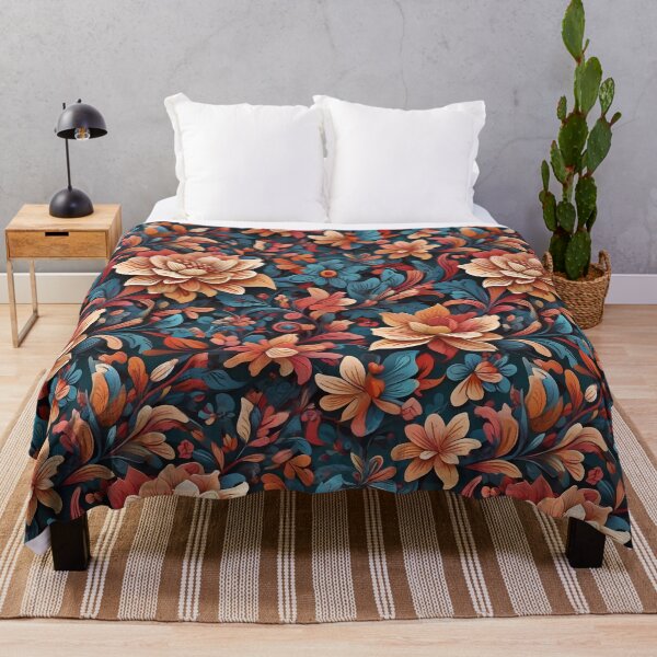 Item preview, Floral pattern with turquoise designed and sold by CreativeSparkzz.