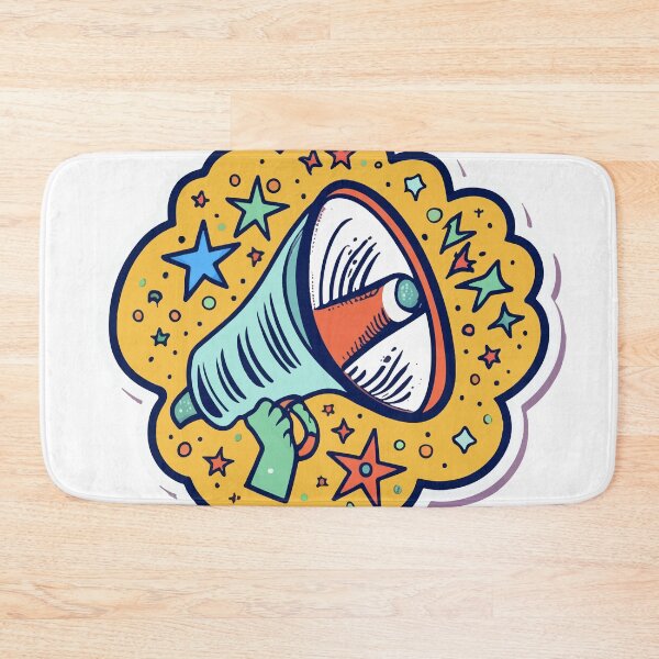 Item preview, Cheerleader Megaphone & Stars Comic Style designed and sold by NiftyWrx.