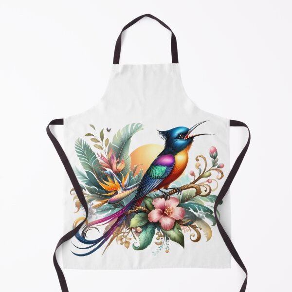 Item preview, A colorful bird of paradise sings on beautiful flowers designed and sold by CreativeSparkzz.