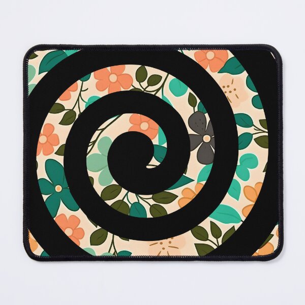 Item preview, Black Spiral on Floral Background designed and sold by CushyNest.