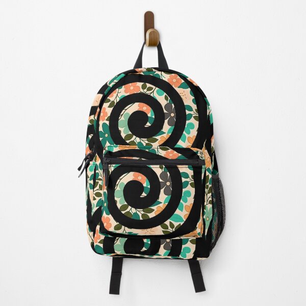 Item preview, Black Spiral on Floral Background designed and sold by CushyNest.