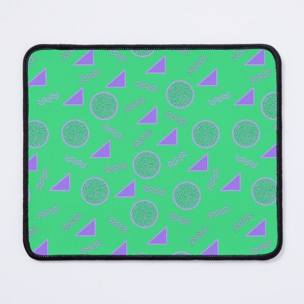 Item preview, Funky Vintage Memphis Style Design with Triangles, Squiggles, Circles In Green and Purple designed and sold by LaRoach Digital Arts.