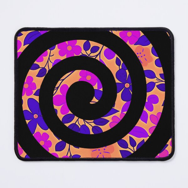 Item preview, Black Spiral on Floral Pinkish Background designed and sold by CushyNest.