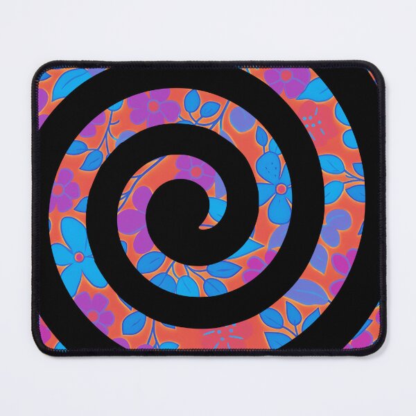 Item preview, Black Spiral on Floral Heatwave Background designed and sold by CushyNest.